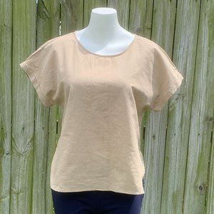 Lipslide,Tan khaki,cuff sleeve,top,NWOT